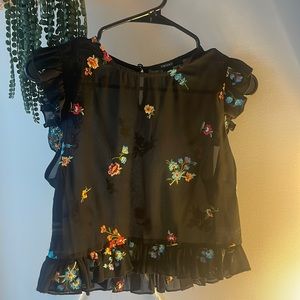 Sheer floral blouse size small